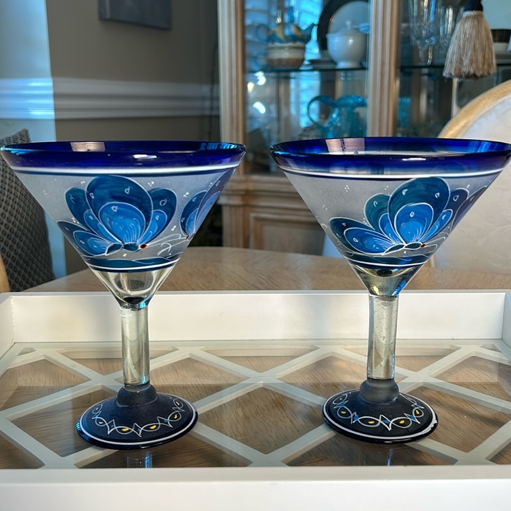El Palomar Butterfly Martini/Margarita Glass (2)